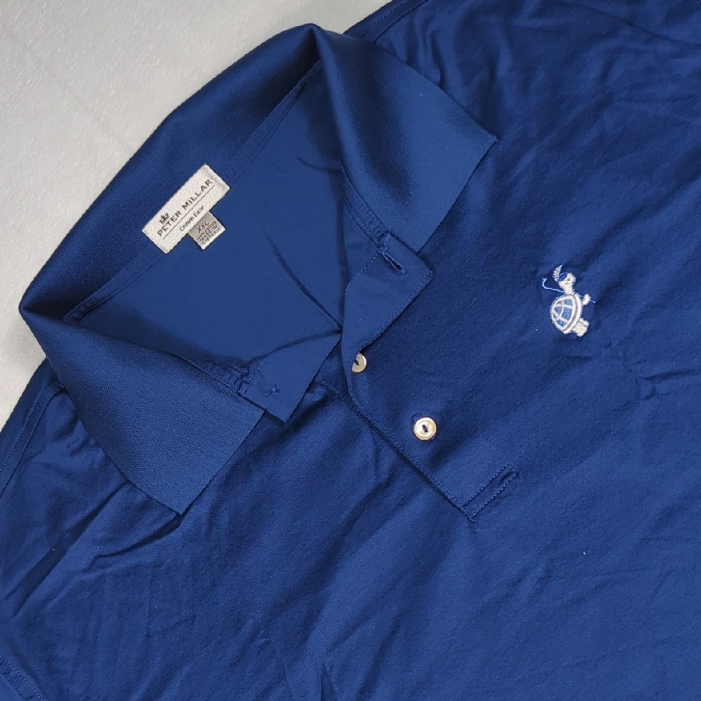 Peter Millar Crown Ease Blue Mens Golf‎ Polo Shirt Size XXL